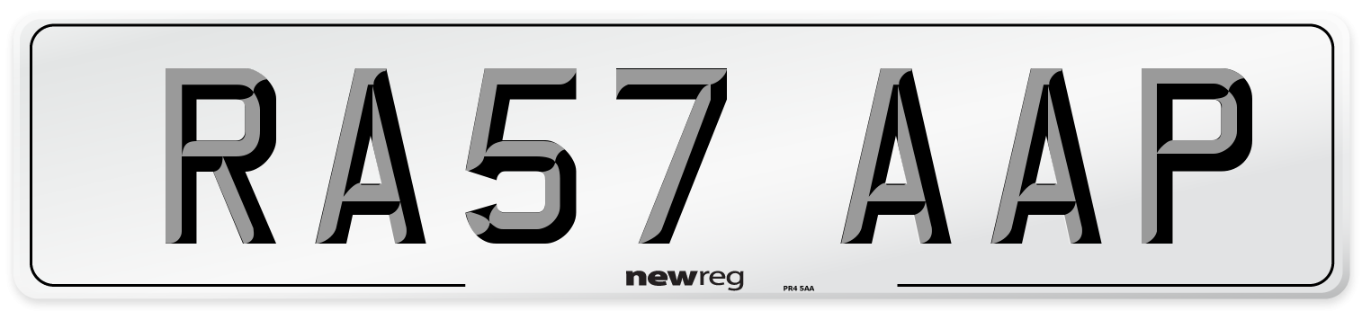 RA57 AAP Number Plate from New Reg